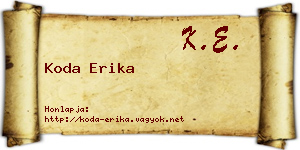Koda Erika névjegykártya